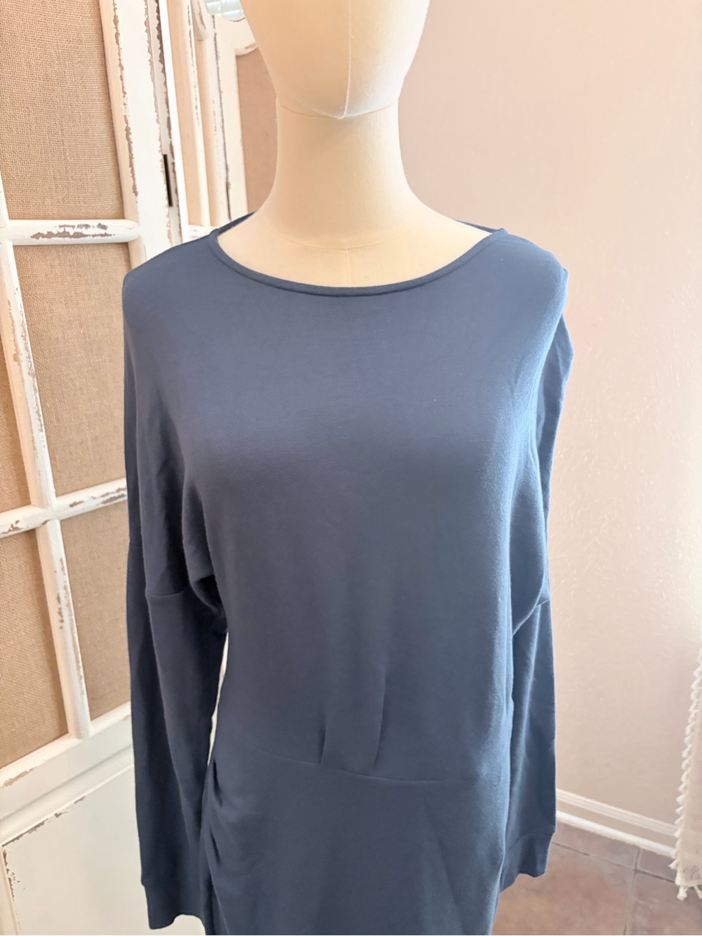 Anthropologie Daily Practice Faux Wrap Asymmetrical Mini Dress Blue M